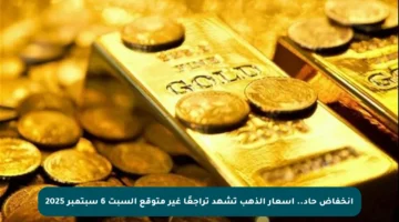 انخفاض حاد.. أسعار الذهب تشهد تراجعًا غير متوقع السبت 6 سبتمبر 2025